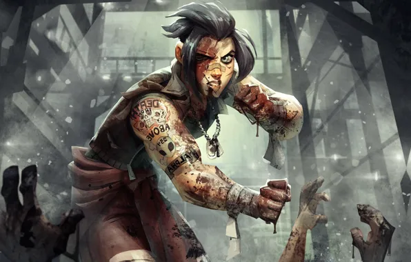 Picture anime, art, fight, guy