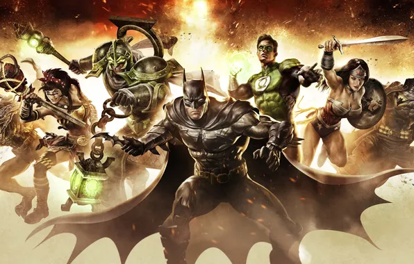 Picture Wonder Woman, Batman, Green Lantern, Infinite Crisis, Gaslight Batman, Nightmare Batman