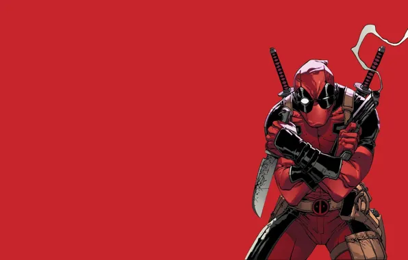 Picture Red, Gun, Smoke, Knife, Costume, Weapons, Red, Swords