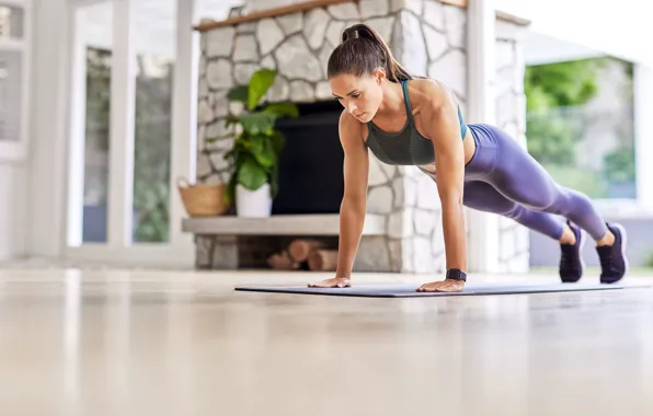 Figure, model, pose, pushups, workout, fitness