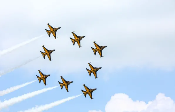 Fighter, Aerobatic team, Air force Republic of Korea, Formation, KAI T-50B Golden Eagle, KAI T-50B, …