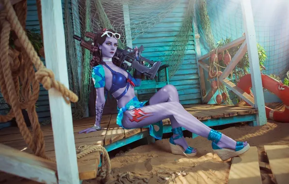 Picture girl, Blizzard, beautiful, model, cosplay, gorgeous, long-haired, Overwatch