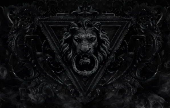 Picture Black, Lion, Door