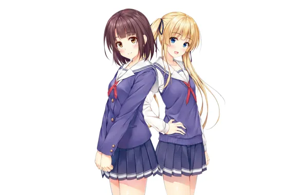 Picture white, girl, background, schoolgirl, anime, art, saenai heroine from sodatekata, Megumi Catholic