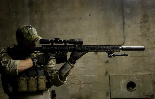 Picture background, soldiers, optics, rifle, sniper