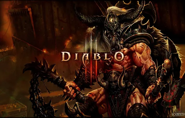 Weapons, logo, Diablo III, barbarian