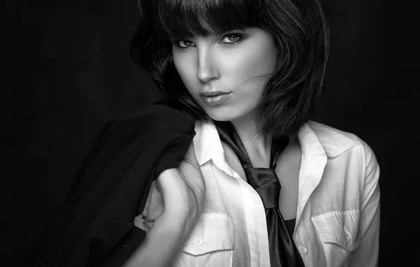 Girl, tie, shirt, Sharon