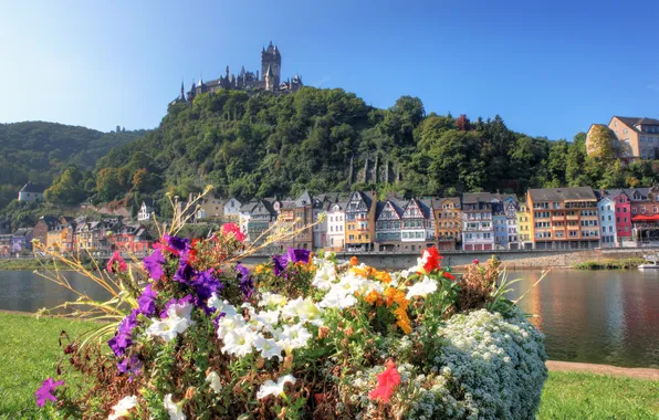 Picture the city, photo, castle, home, Germany, Bayern, Cochem