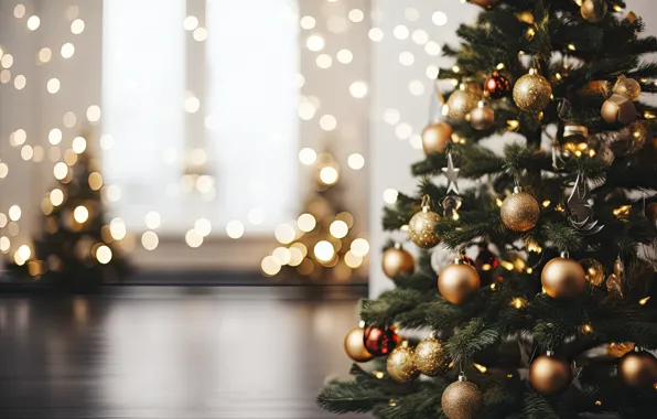 Balls, Christmas, New year, tree, gold plated, herringbone, elegant, gold