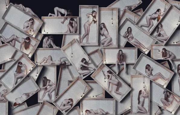 Girl, emotions, situation, box, action