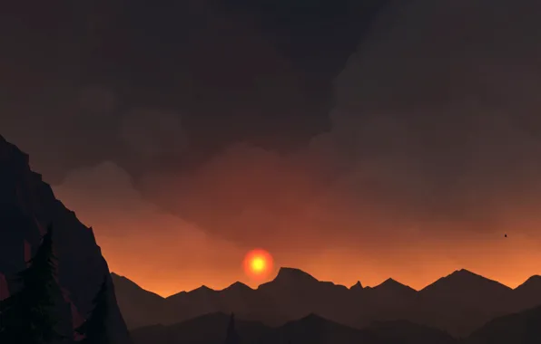 Sunset, Landscape, Campo Santo, Firewatch