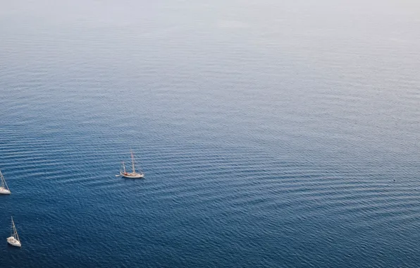 Water, the ocean, yachts, top, calm, nature, water, sailboats