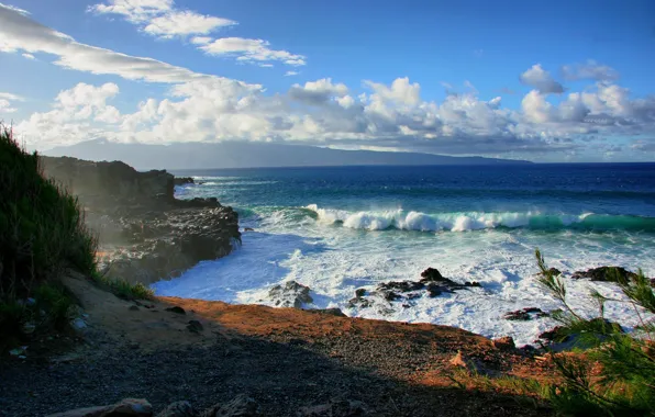 Sea, water, stones, the ocean, rocks, shore, landscapes