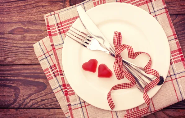 Heart, knife, plug, bow, serving, Valentines Day, Knife