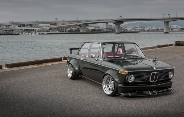 Water, Auto, Bridge, The city, River, Retro, BMW, Machine