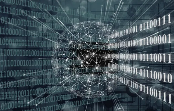 Network, technology, Internet, binary code, digitalization