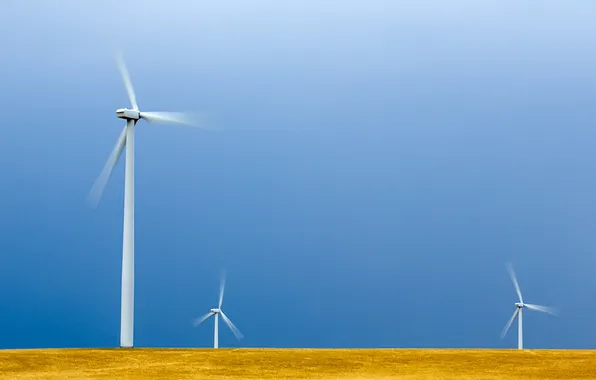 Field, the sky, windmill
