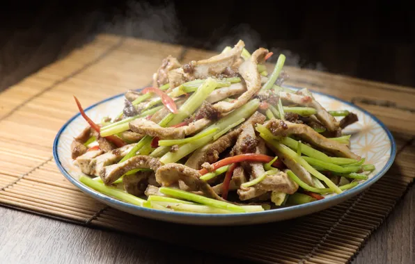 Meat, vegetables, dish