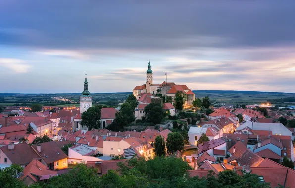 Picture the city, home, roof, Czech Republic, tower, Mikulov