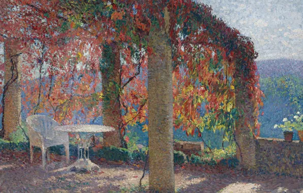 Landscape, picture, Henri-Jean Guillaume Martin, Henri Matrin, The Arbour in the Southwest of Marquayrol in …