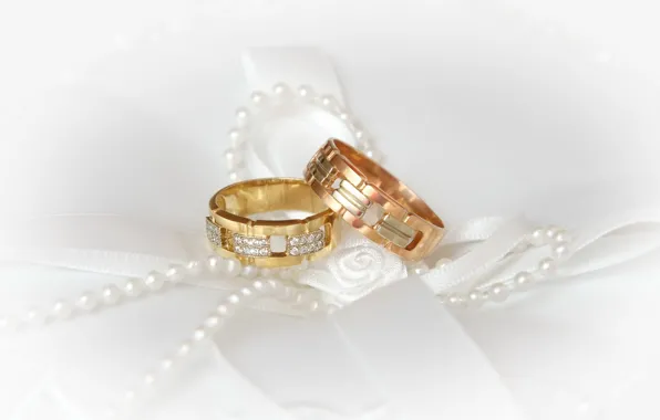 White, beads, Engagement rings, wedding