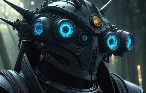 Fiction, robot, helmet