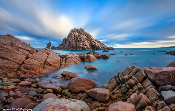 Picture sea, beach, stones, rocks, coast