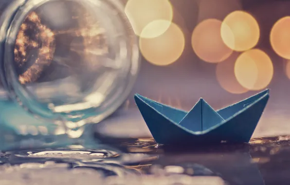 Paper, background, boat, origami