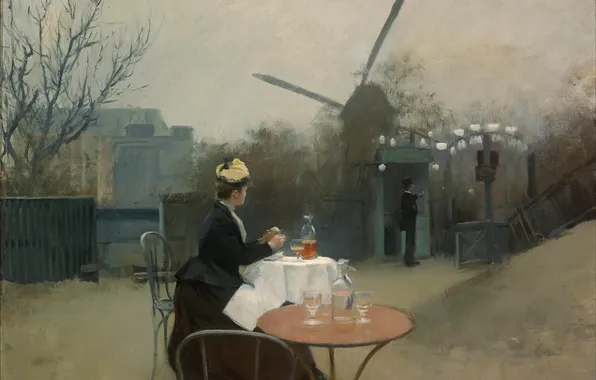 Picture, Breakfast, morning, table, genre painting, Ramon Casas