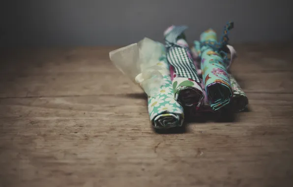 Fabric, ribbons, bundle
