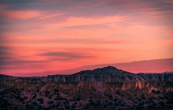 Picture sunset, desert, New Mexico, Totavi, Mexico city