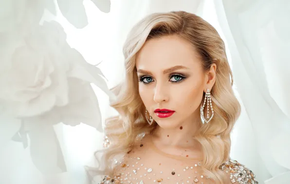 Look, decoration, background, model, portrait, makeup, hairstyle, blonde
