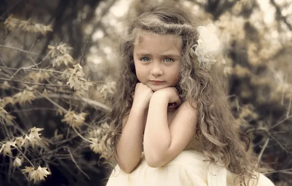 Portrait, girl, curls, curls