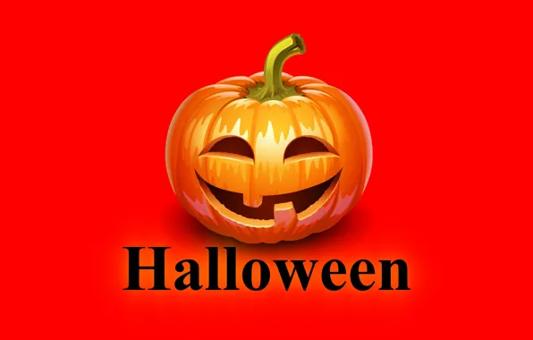 Holiday, the inscription, Wallpaper, Halloween, pumpkin, Halloween, picture, red background
