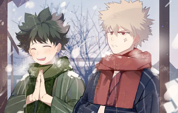 Winter, guys, prayer, My Hero Academia, Boku No Hero Academy, Midori Isuku, My Hero Academy, …