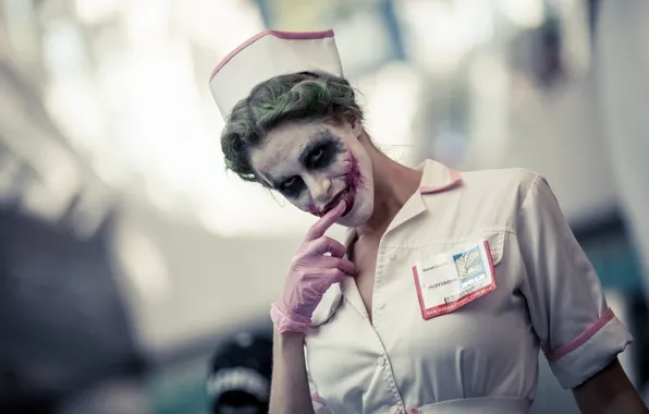 Picture background, portrait, Nurse Joker