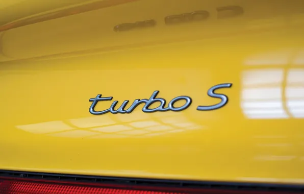 911, Porsche, close-up, badge, Porsche 911 Turbo S