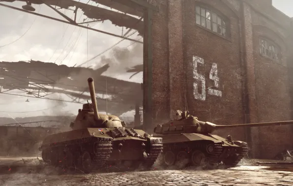 Picture WoT, World of Tanks, World Of Tanks, Wargaming Net, Medium Tanks, Industrial zone, TVP T …