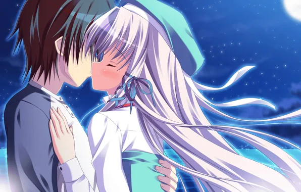 Kiss, pair, two, Angel Ring