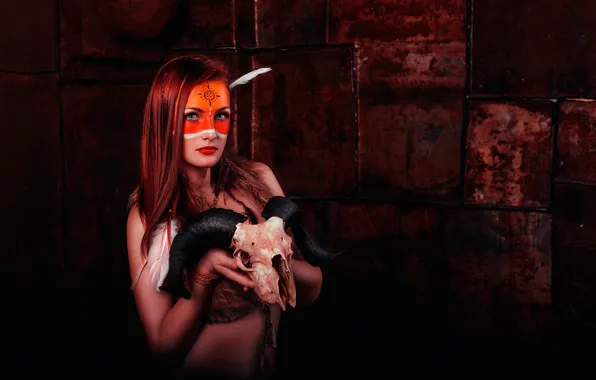 Skull, makeup, makeup, war paint