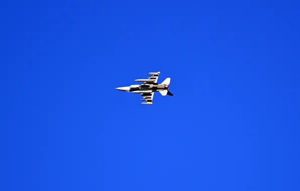 The sky, the plane, American, multifunction, F-16 Fighting Falcon, light fighter of the fourth generation