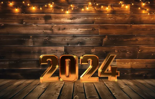 Decoration, lights, background, gold, New Year, figures, golden, new year