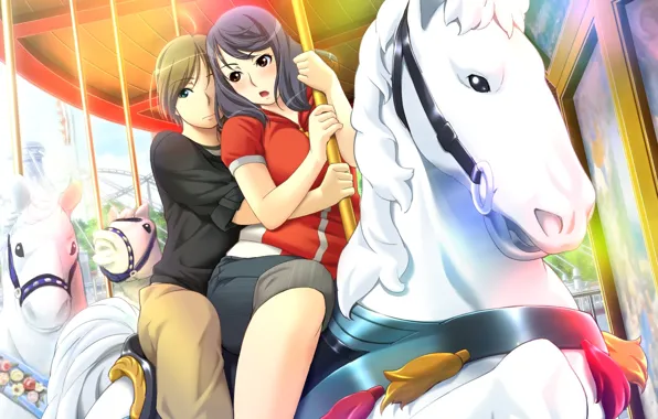 Wallpaper anime, swing, sister scheme, art