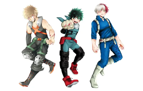 Blood, anime, art, guys, heroes, Boku no Hero Academy, My hero Academy