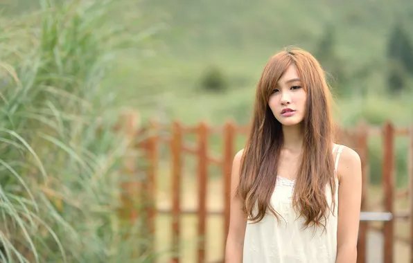 Girl, background, Asian