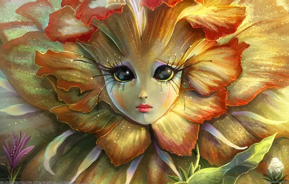 Picture flower, girl, Michael Anthony Gonzales