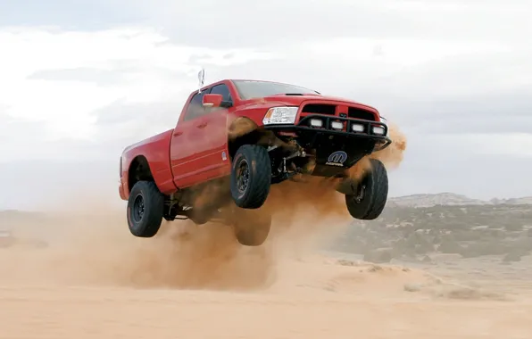 Sand, red, jump, tuning, concept, the concept, Dodge, dodge