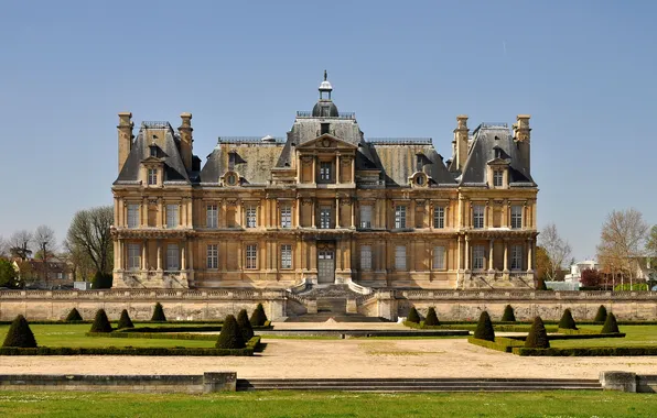 The sky, landscape, castle, lawn, France, plants, architecture, sky