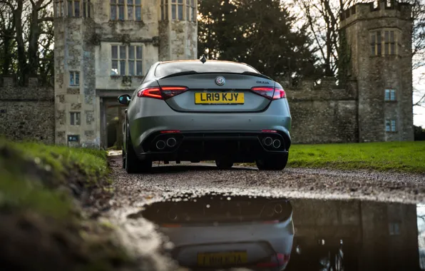 Picture car, Alfa Romeo, puddle, Giulia, Alfa Romeo Giulia Quadrifoglio NRING