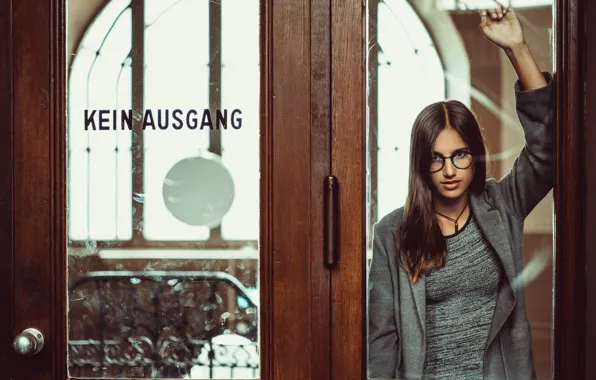 Glass, girl, hand, the door, glasses, Anna-Lena Uhlenhaut, Andreas-Joachim Lins